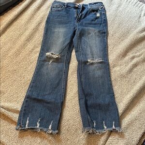 Risen Distressed Blue Jeans, Size 29